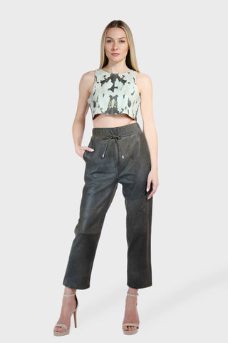 Cropped Leather Top