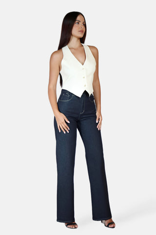 Open Back Linen Vest