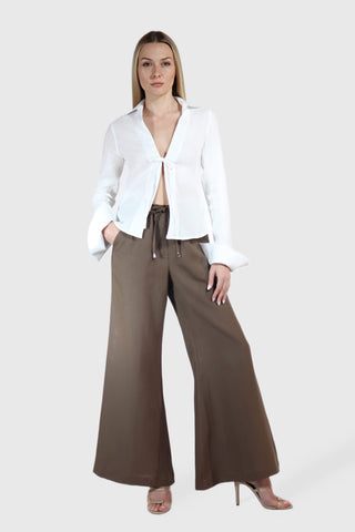 Tie Front Linen Blouse